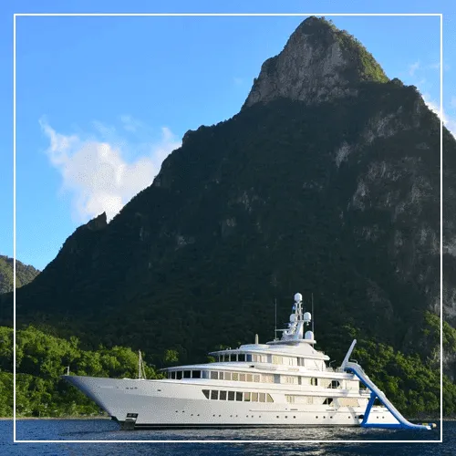 A riser yacht slide on a superyacht in St Lucia